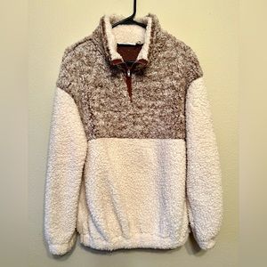 Women Sherpa Pullover 1/4 zip with elbow pads